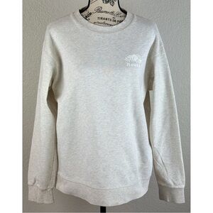 Roots Light Gray Pullover Crewneck Sweatshirt, size Small